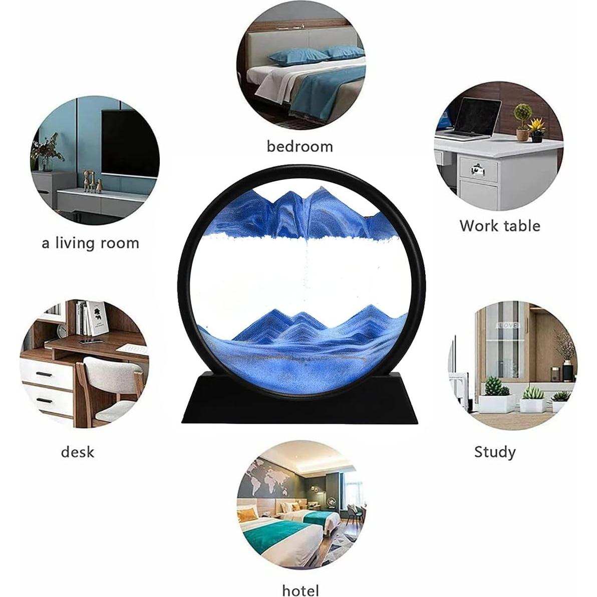 Arte de Arena Dinámica Rysnwsu 3D Redondo 17,78 cm Azul