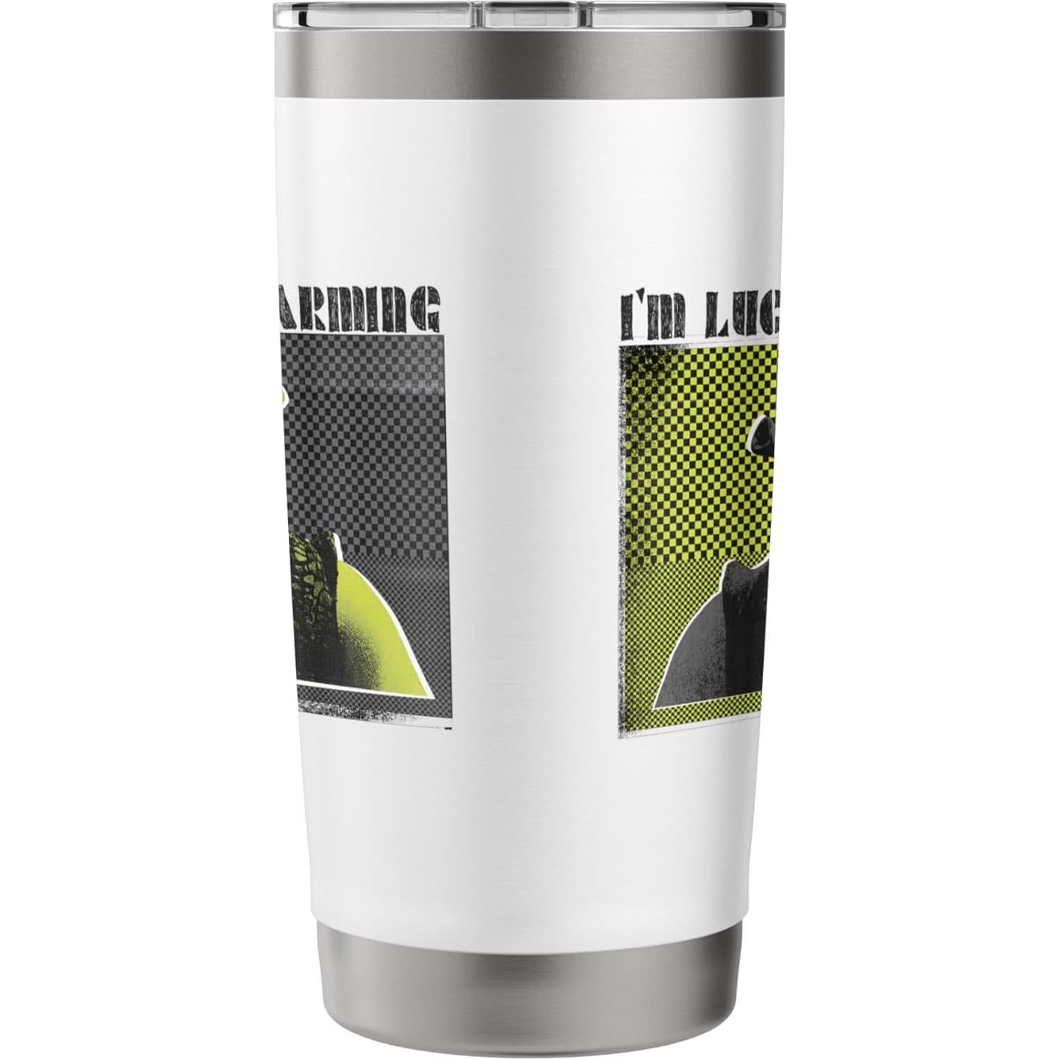 Vaso Térmico Shrek 20 Oz Acero Inoxidable Aislado Blanco