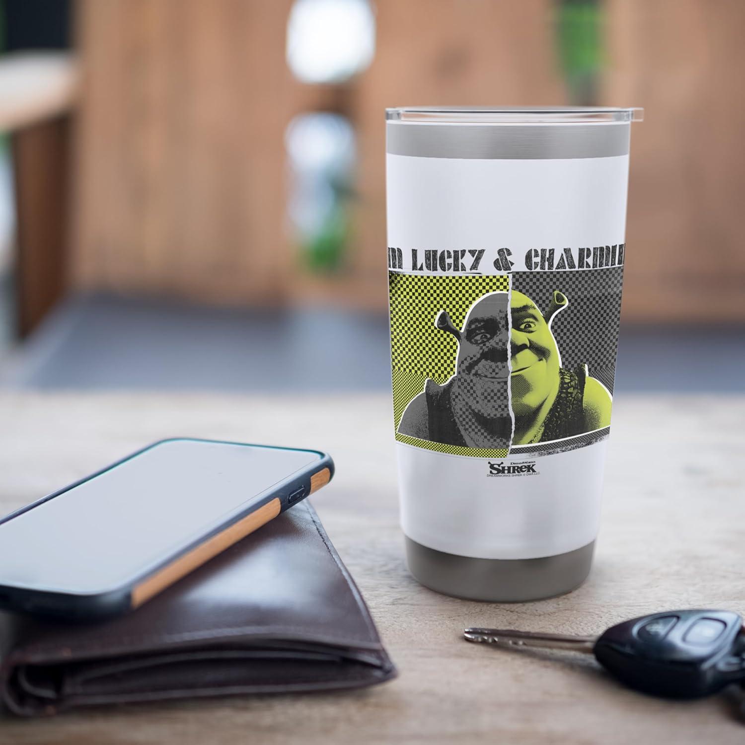 Vaso Térmico Shrek 20 Oz Acero Inoxidable Aislado Blanco