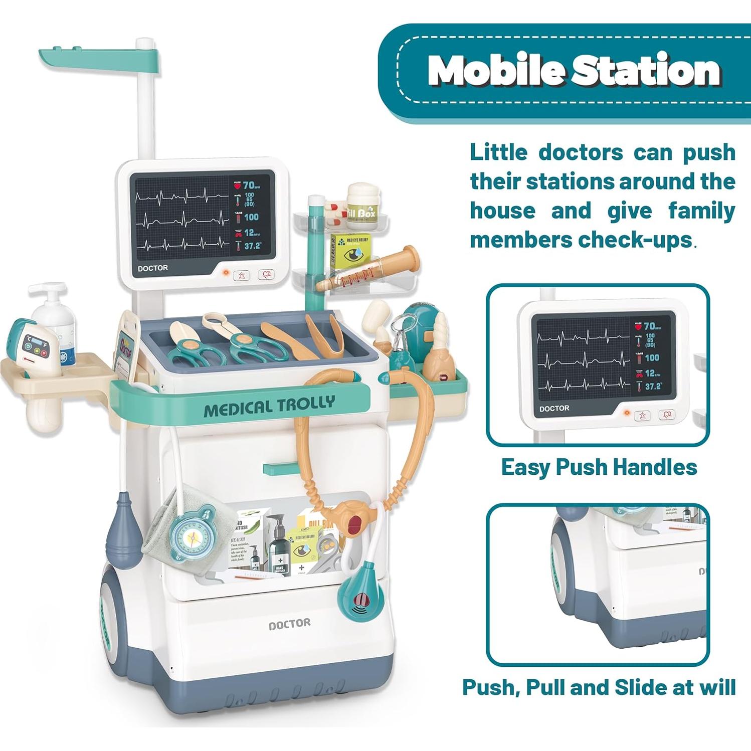 Kit de Doctor Deluxe POFJOEQ 26 Piezas Juguete Médico