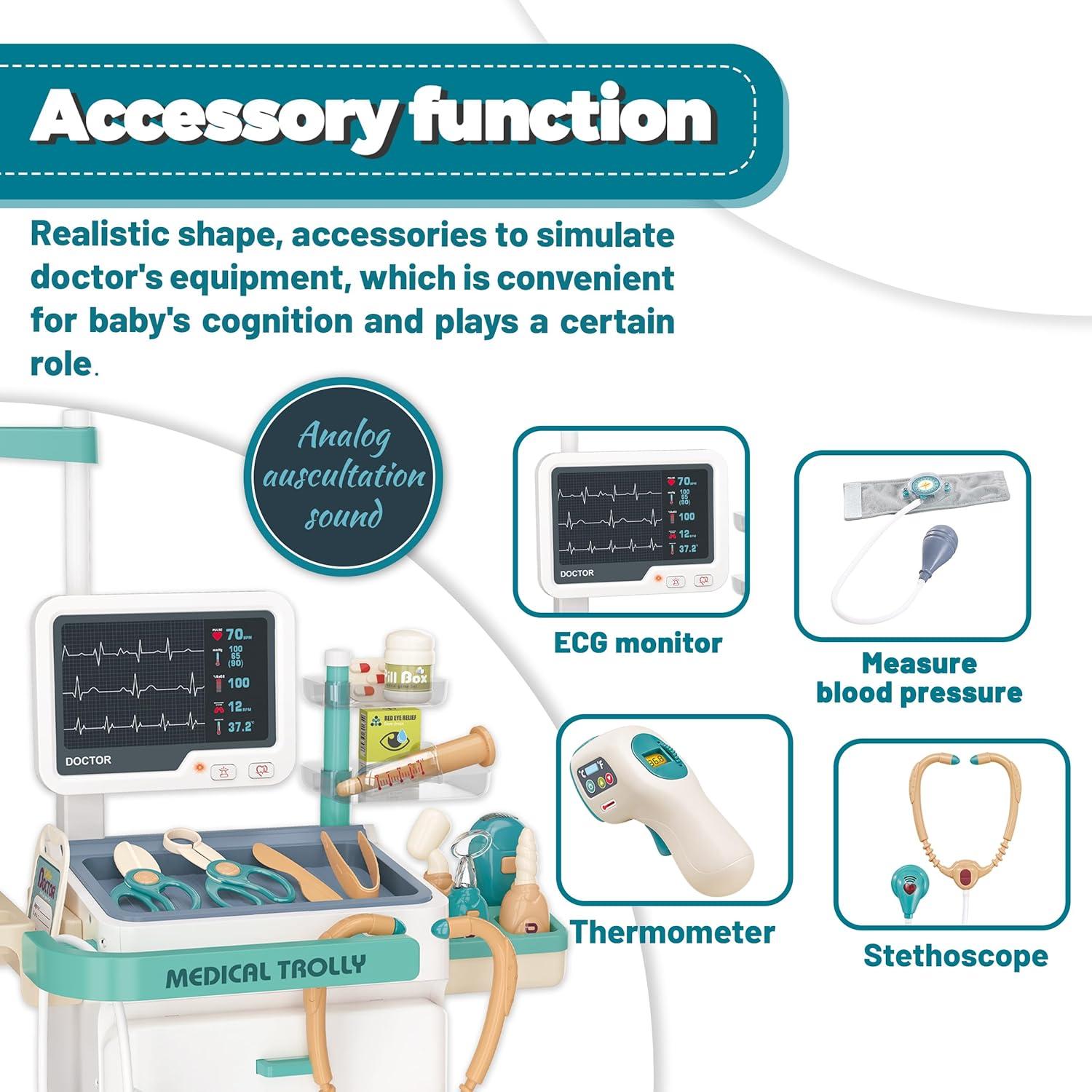 Kit de Doctor Deluxe POFJOEQ 26 Piezas Juguete Médico