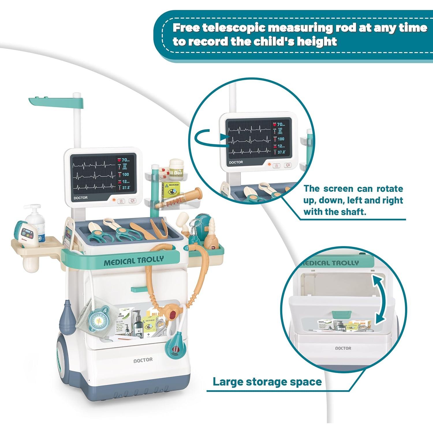 Kit de Doctor Deluxe POFJOEQ 26 Piezas Juguete Médico