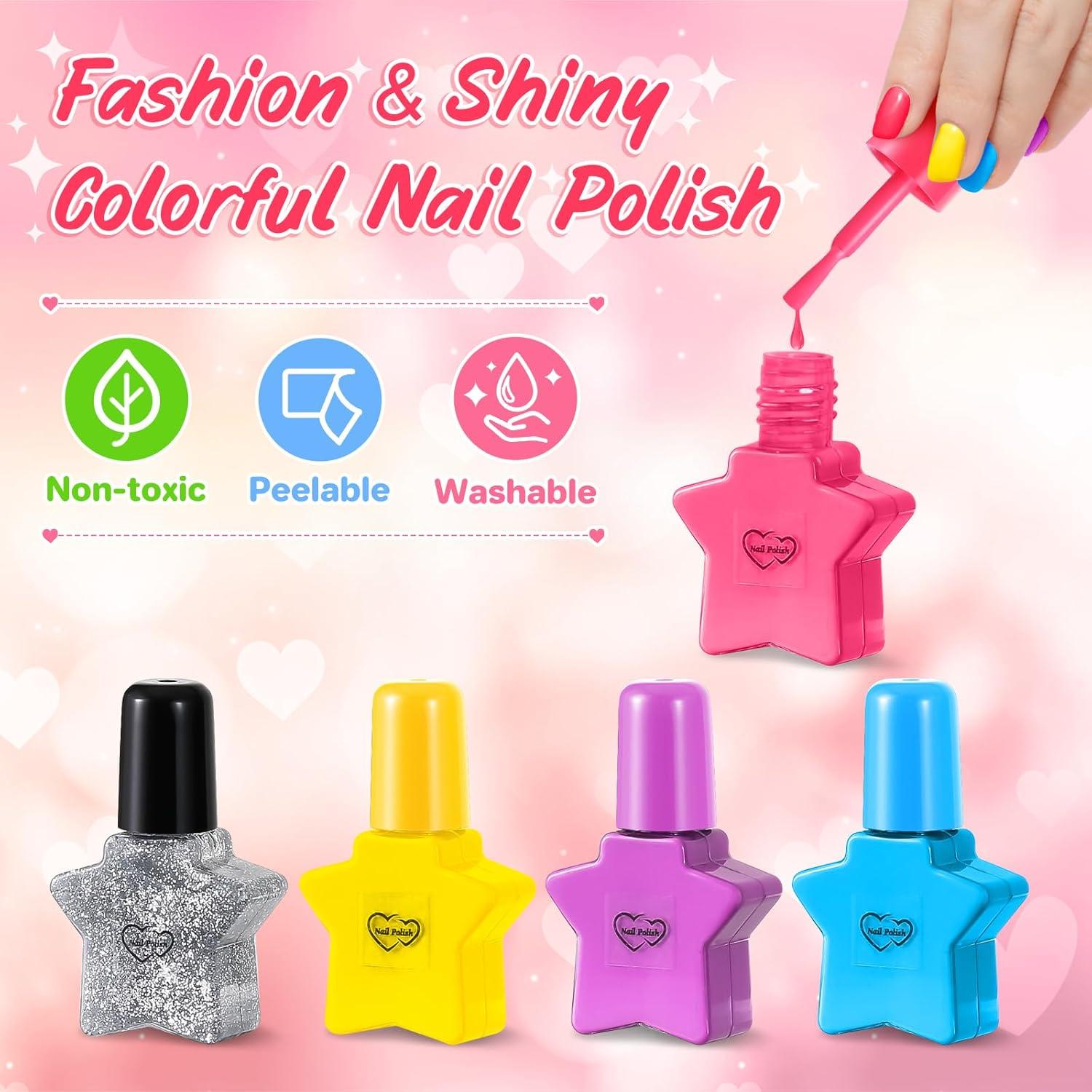 Kit de Esmalte de Uñas Shemira Rosa con Secador para Niñas