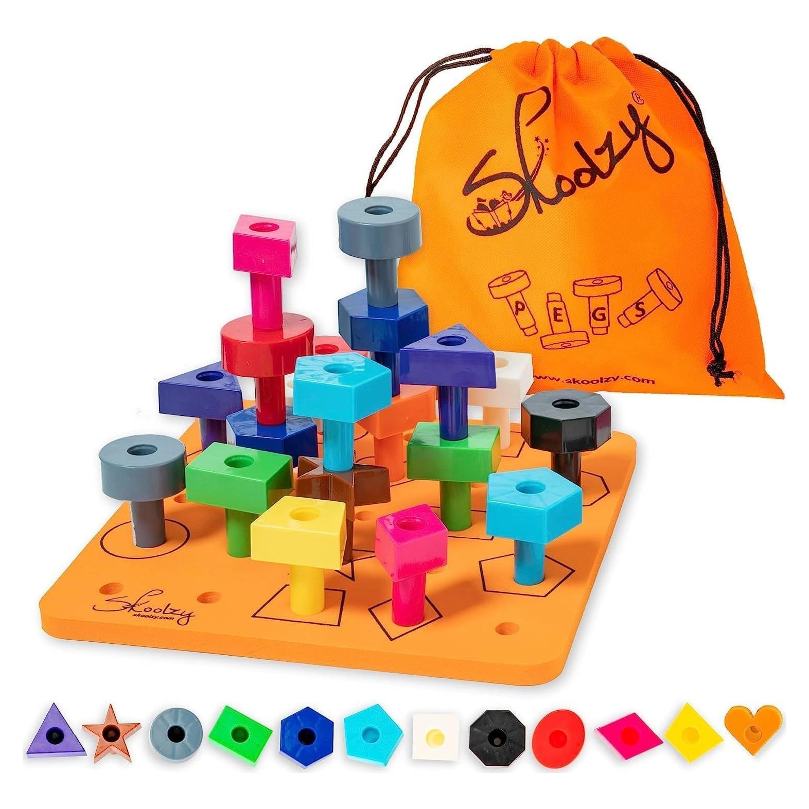 Tablero de Clavos Skoolzy 38 pcs para Niños 3+ Años