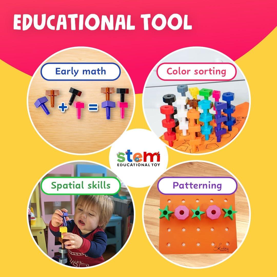 Tablero de Clavos Skoolzy 38 pcs para Niños 3+ Años