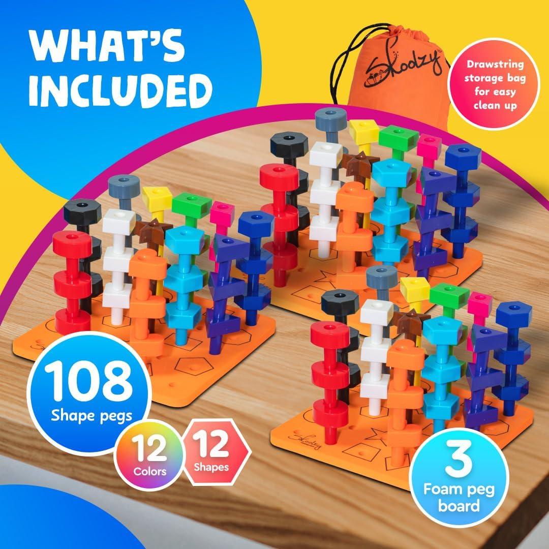 Tablero de Clavos Skoolzy 38 pcs para Niños 3+ Años