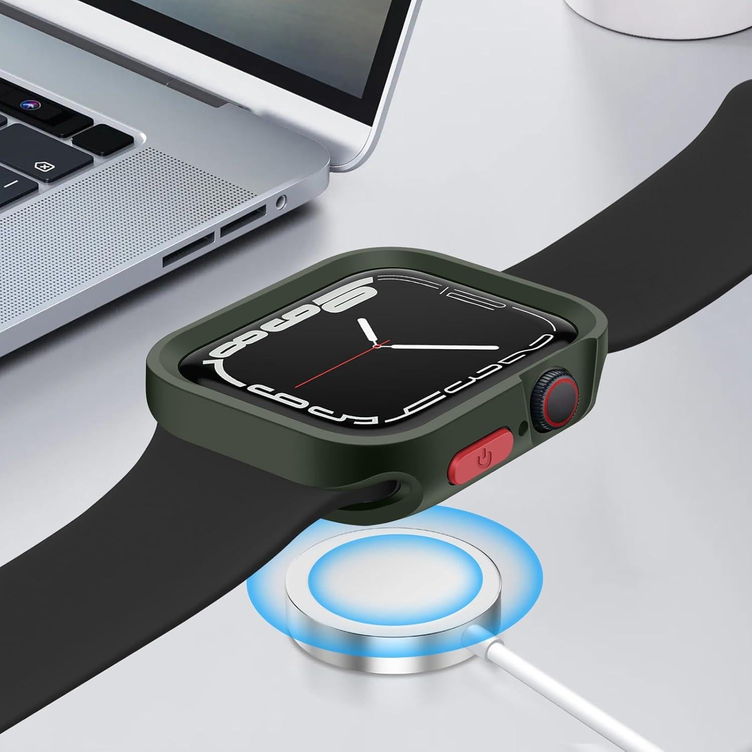 Funda Protectora ZZDZZ Verde Militar para Apple Watch 40mm 41mm