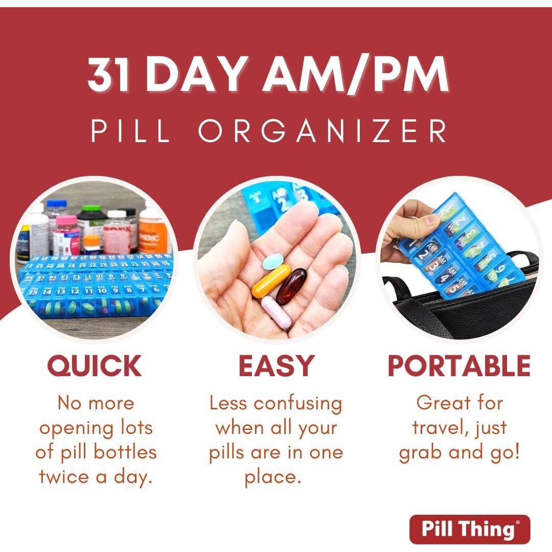 Juego Organizador de Pastillas AM PM Pill Thing - 31 Días