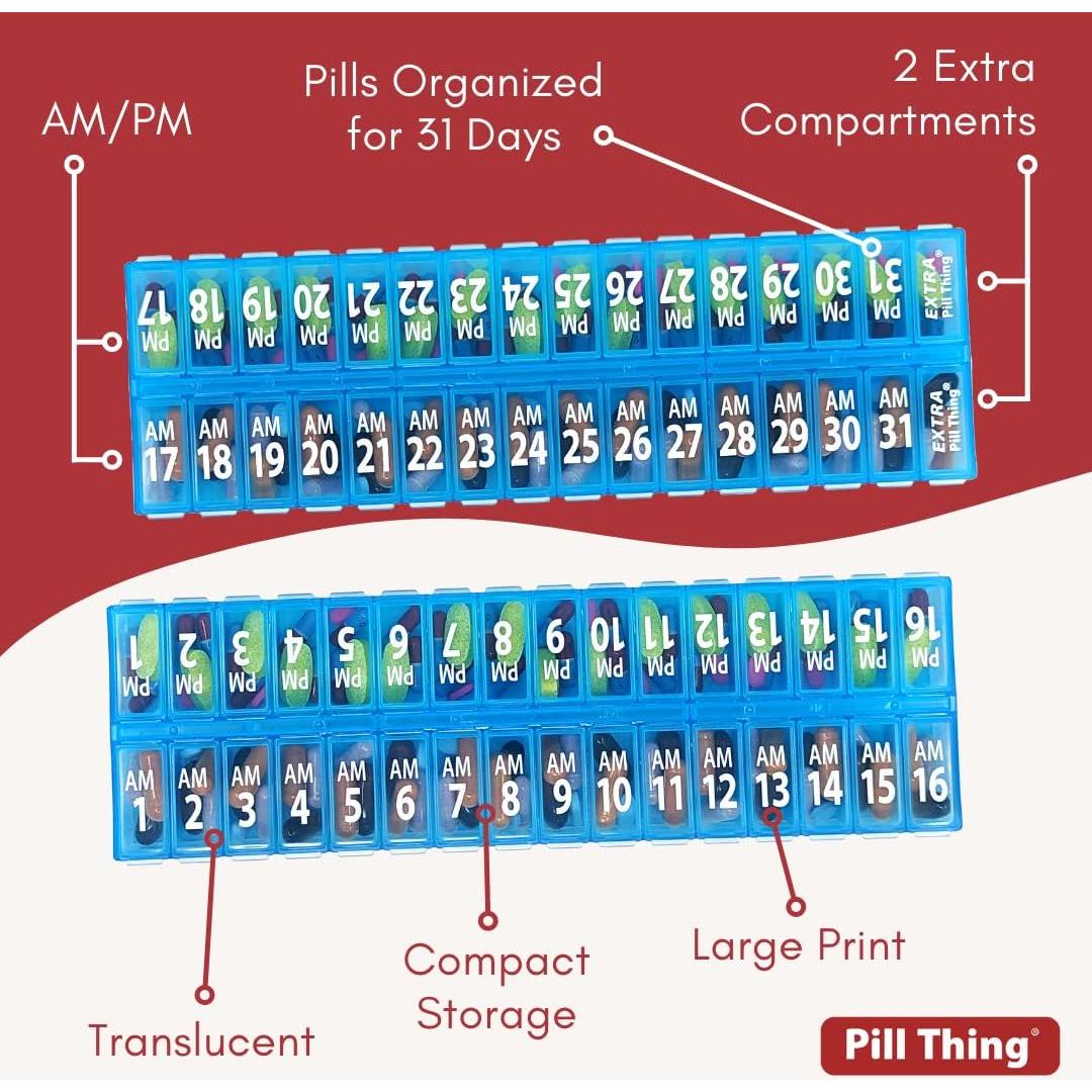 Juego Organizador de Pastillas AM PM Pill Thing - 31 Días