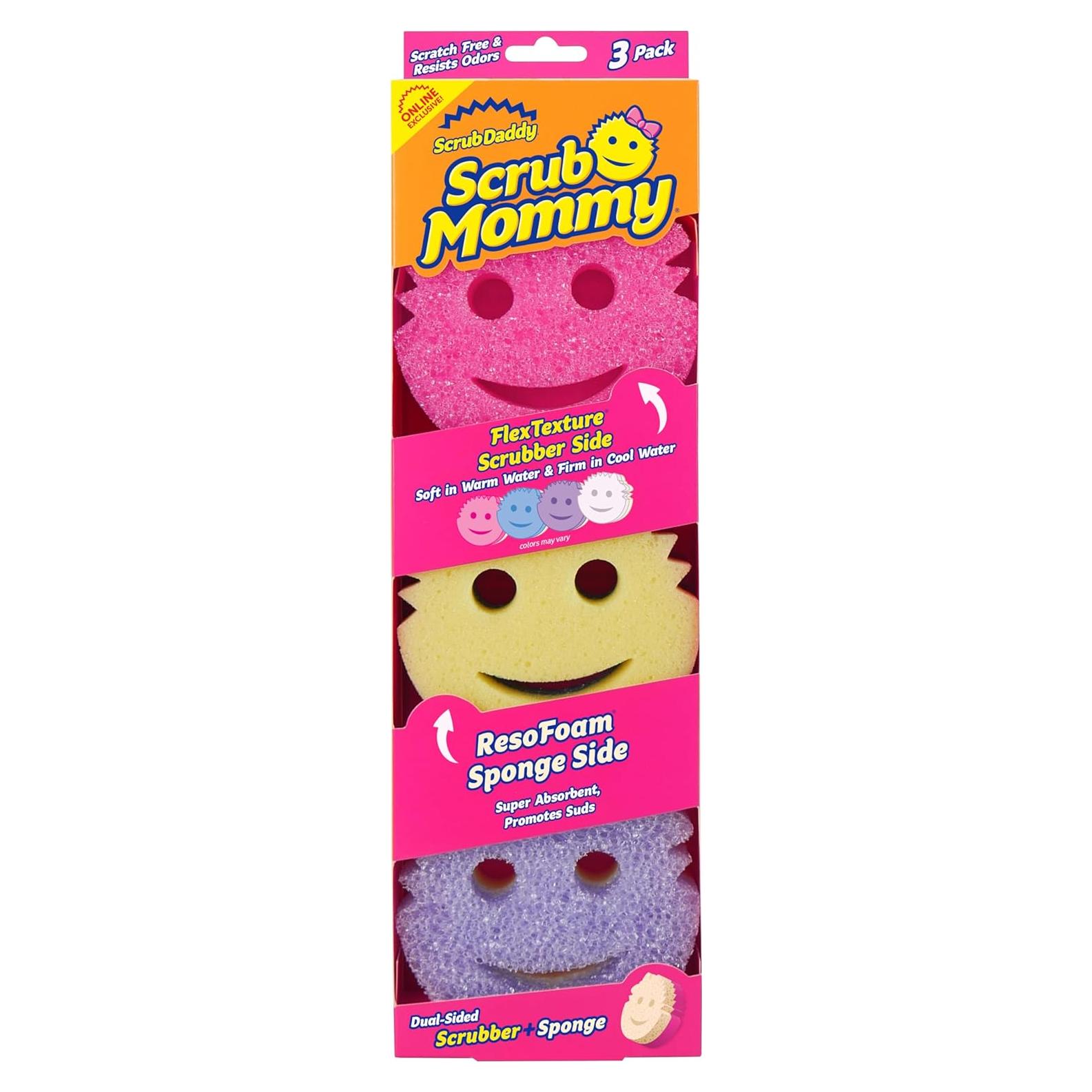 Esponjas de Limpieza Scrub Daddy Scrub Mommy - Doble Cara, Sin Rayones, 3 Unidades