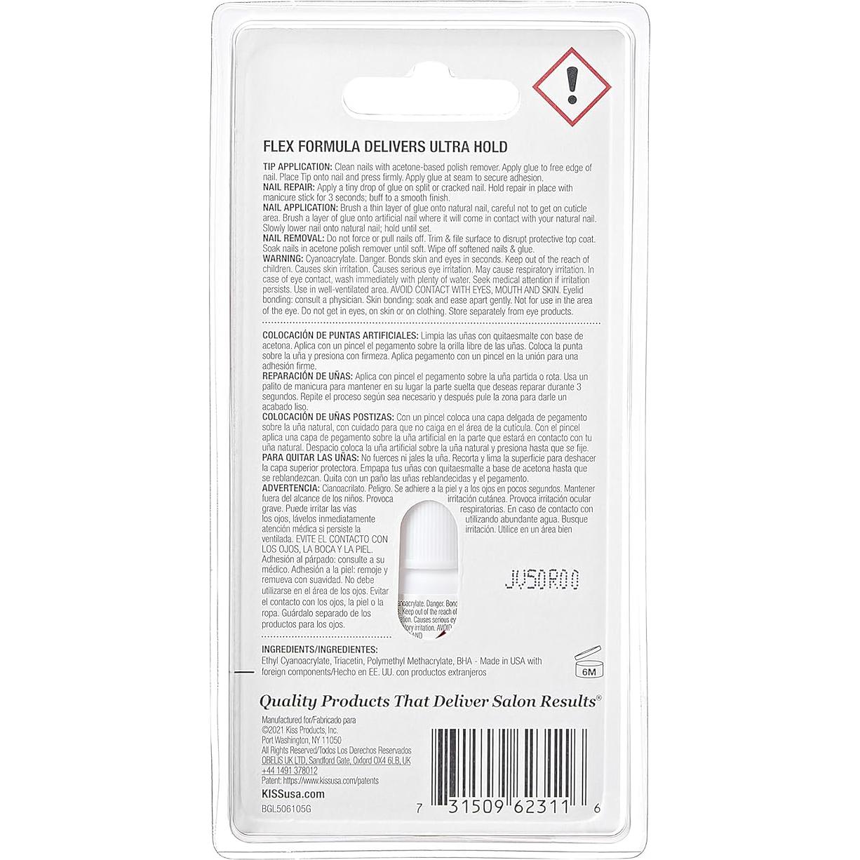 KISS PowerFlex Pegamento para Uñas Postizas 5g Transparente