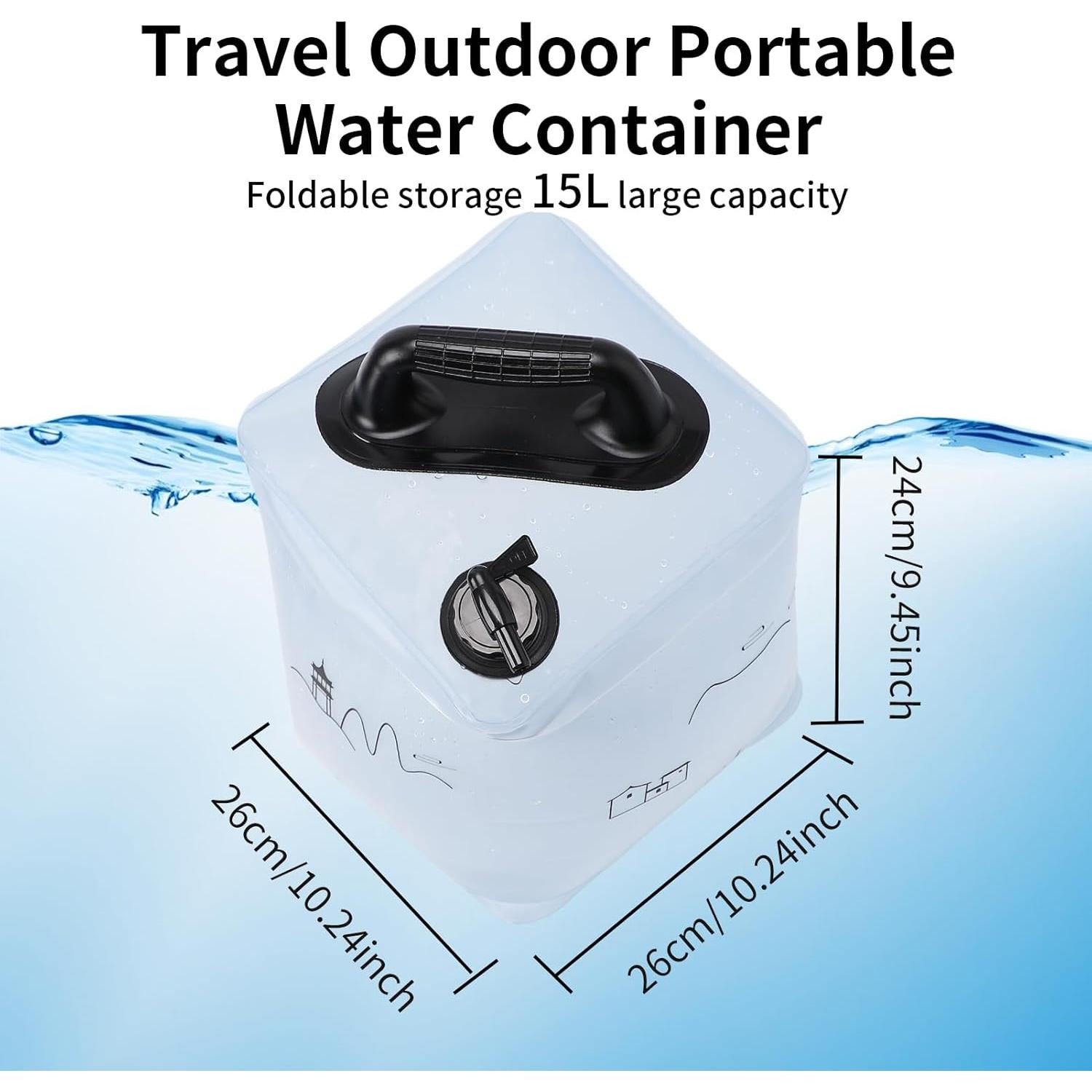 Contenedor de Agua Plegable Deiris 15L a Prueba de Fugas