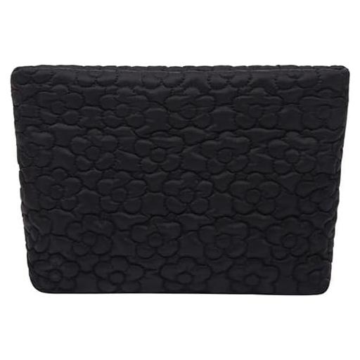 Bolsa de Maquillaje Acolchada HFLZBRO Flores Negras