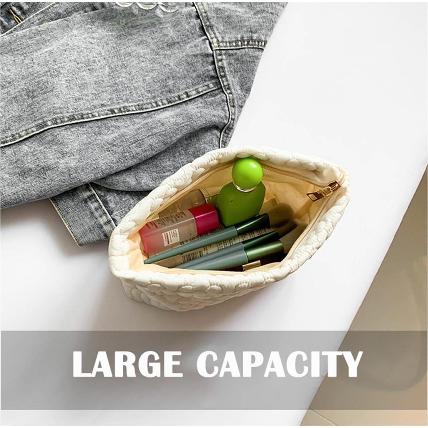 Bolsa de Maquillaje Acolchada HFLZBRO Flores Negras