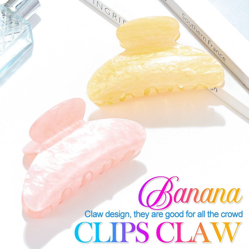 Clips de Garra Acrílicos CAKURE Rosa y Champán - 2 Piezas