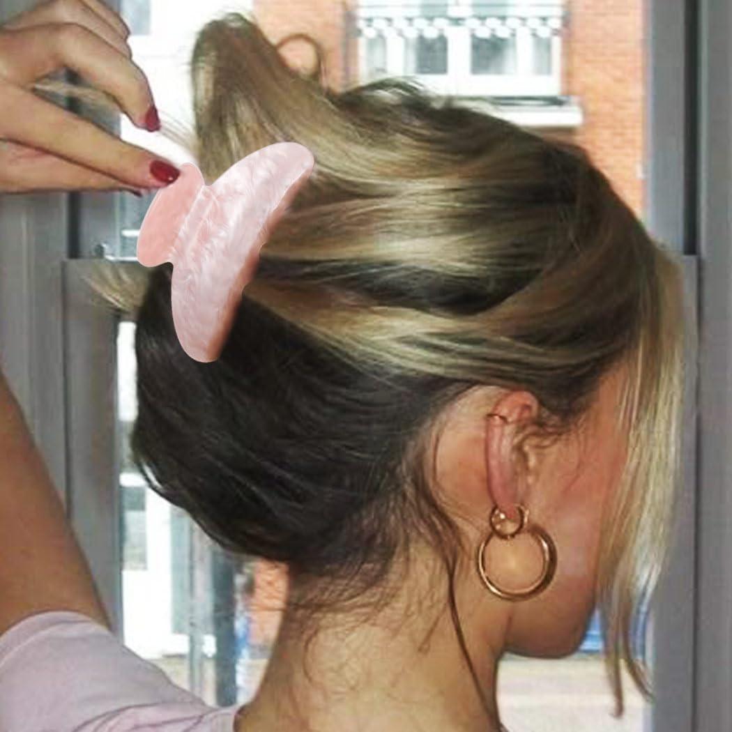 Clips de Garra Acrílicos CAKURE Rosa y Champán - 2 Piezas