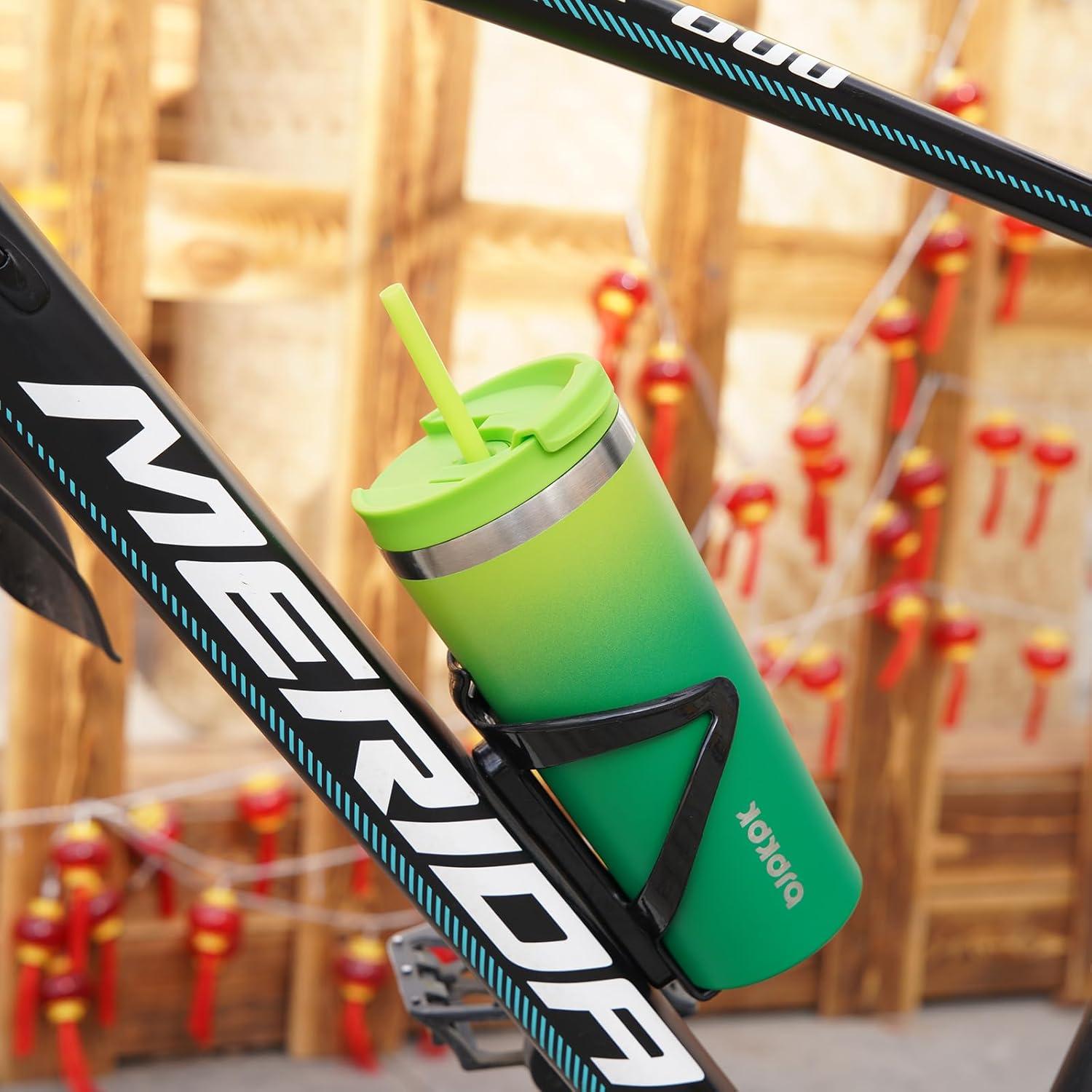 Vaso de Acero Inoxidable 18oz BJPKPK con Tapa y Popote - Bosque de Bambú