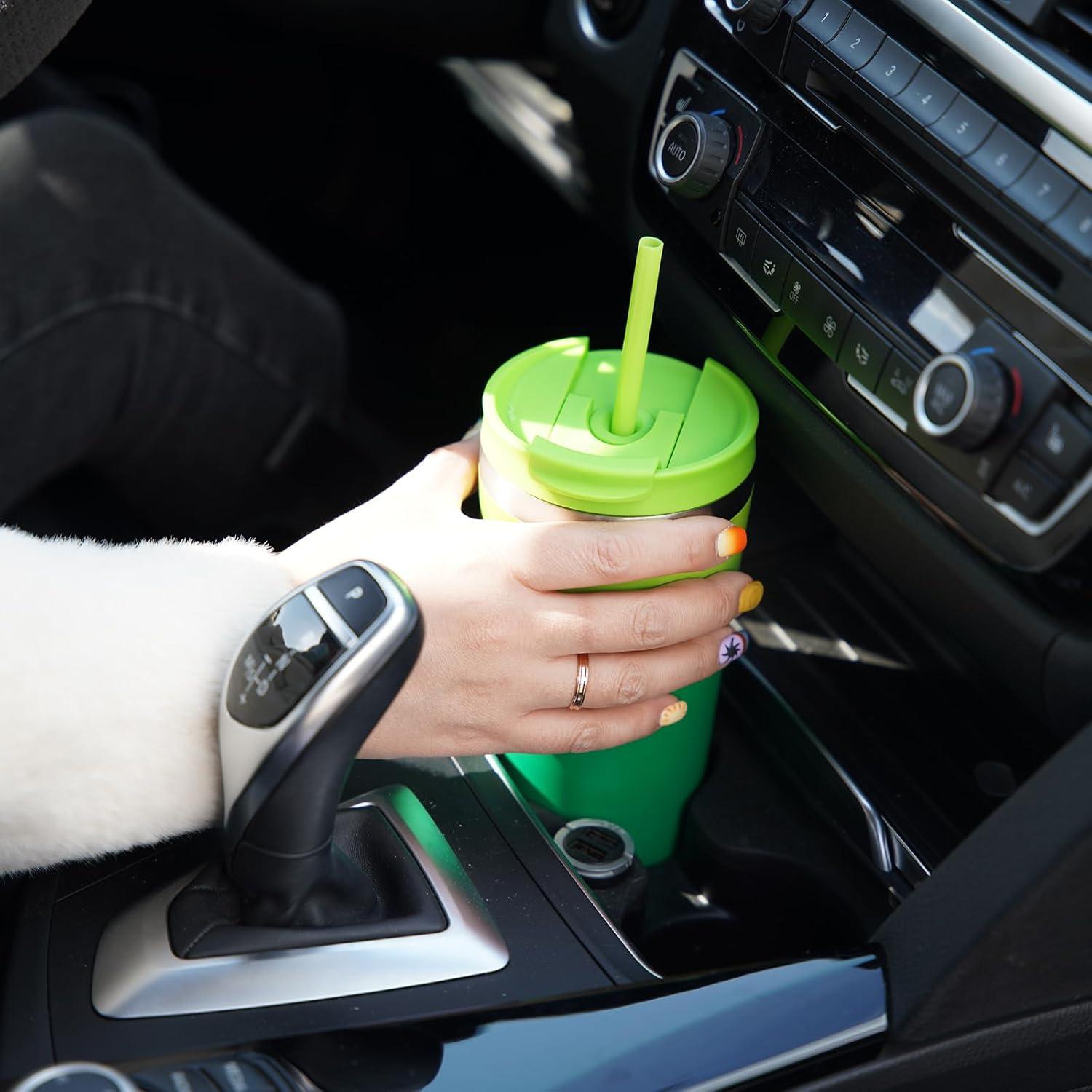 Vaso de Acero Inoxidable 18oz BJPKPK con Tapa y Popote - Bosque de Bambú