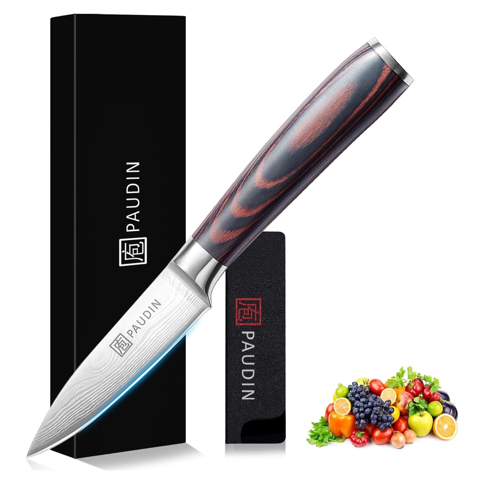 Cuchillo de Pelar PAUDIN 8.89 cm Acero Inoxidable Mango Pakkawood