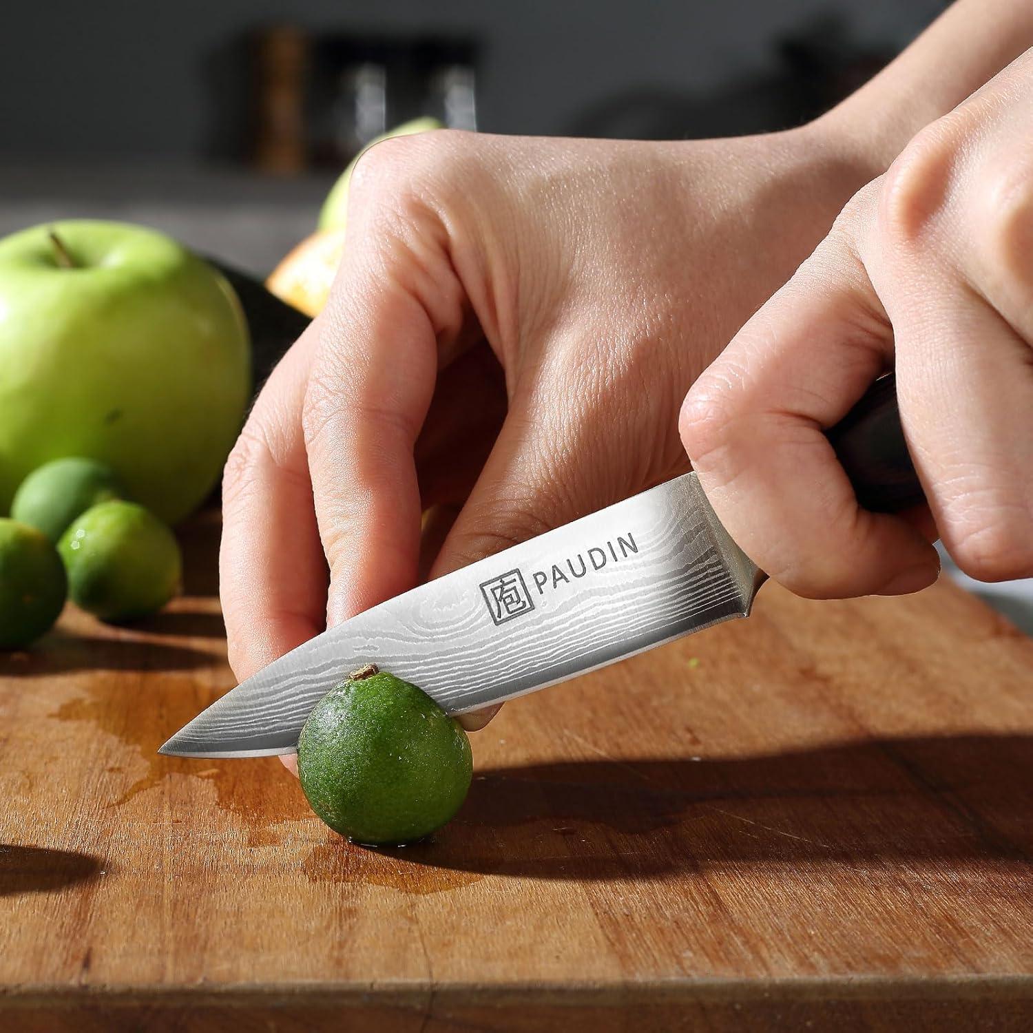 Cuchillo de Pelar PAUDIN 8.89 cm Acero Inoxidable Mango Pakkawood