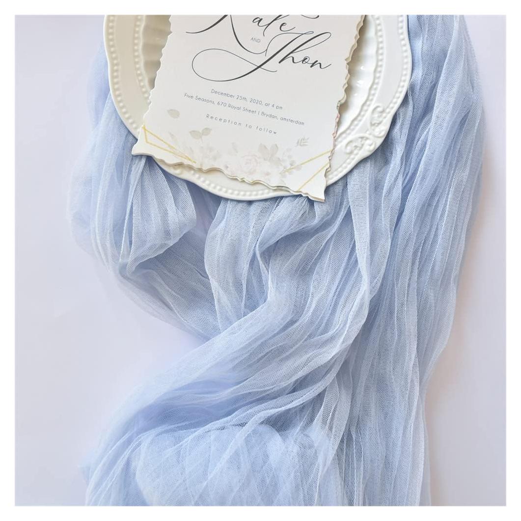 Caminito de Mesa Gasa Joanlody Azul 3.05m Rústico Elegante