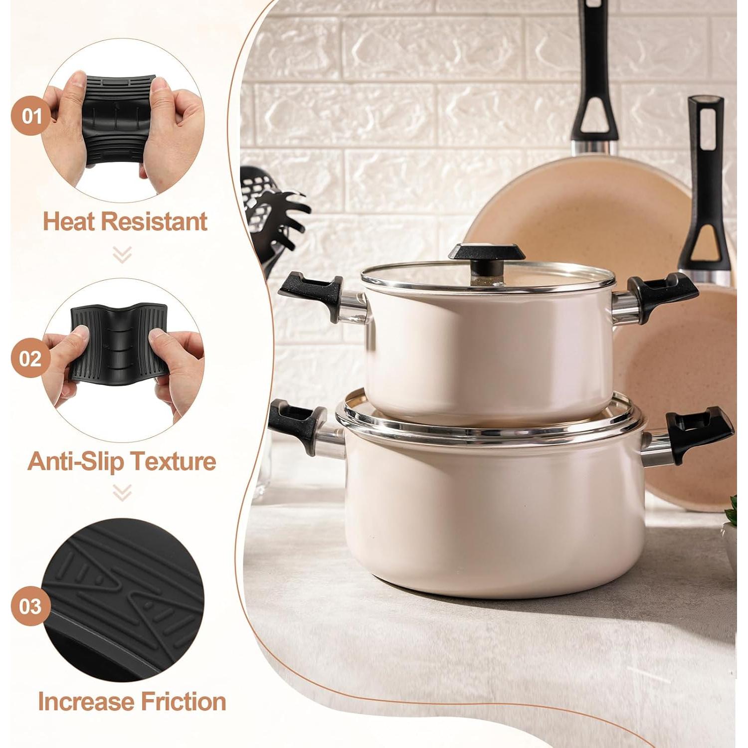 Funda de Mango de Silicona Antideslizante uxcell - 4 Pcs