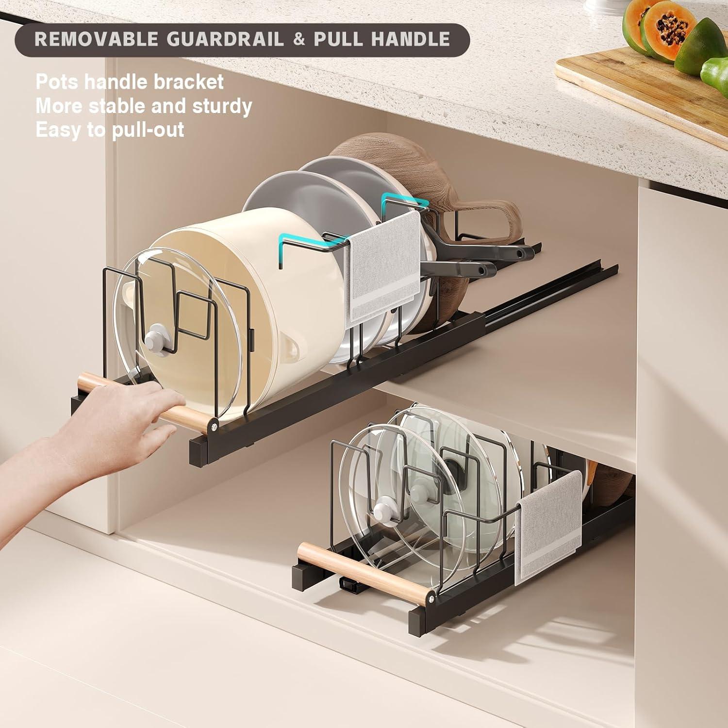 Organizador de Ollas y Sartenes Magheo Expandible Negro 55.9cm