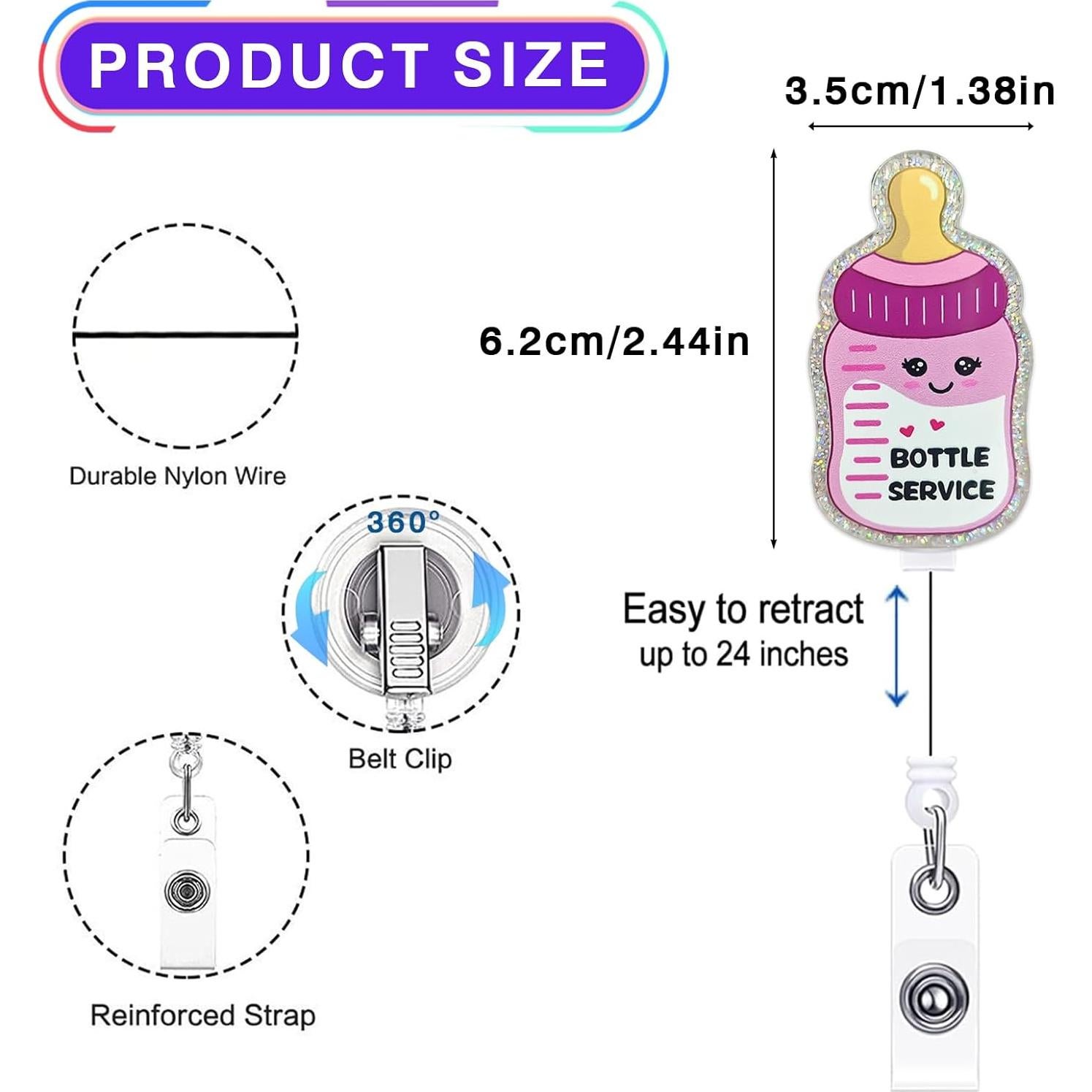 Portabotones Retráctil LEBEIGHT para Enfermeras - Acrílico