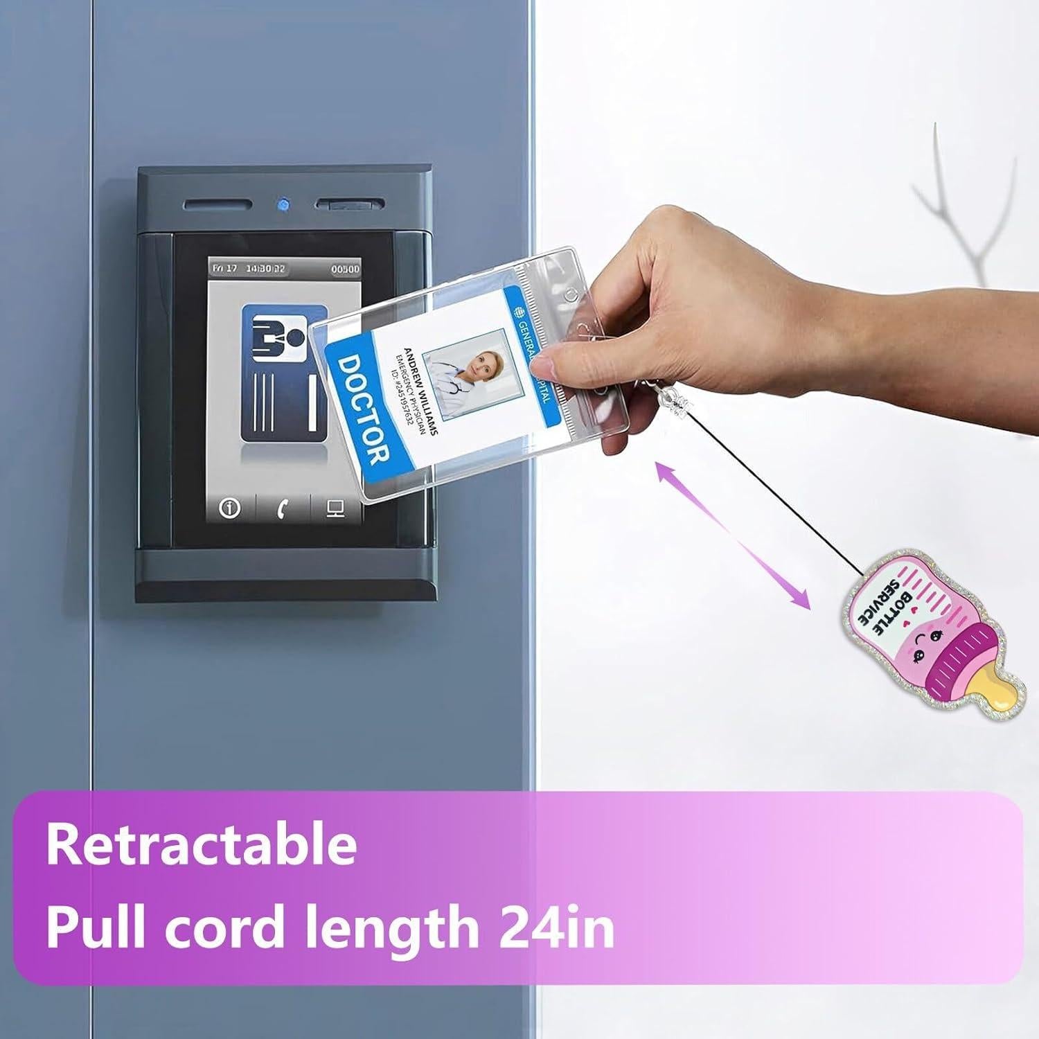 Portabotones Retráctil LEBEIGHT para Enfermeras - Acrílico