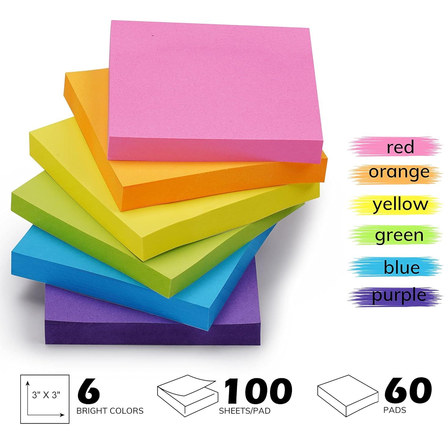 Notas Adhesivas Ezzgol 60 Blocs 3x3 cm Colores Brillantes