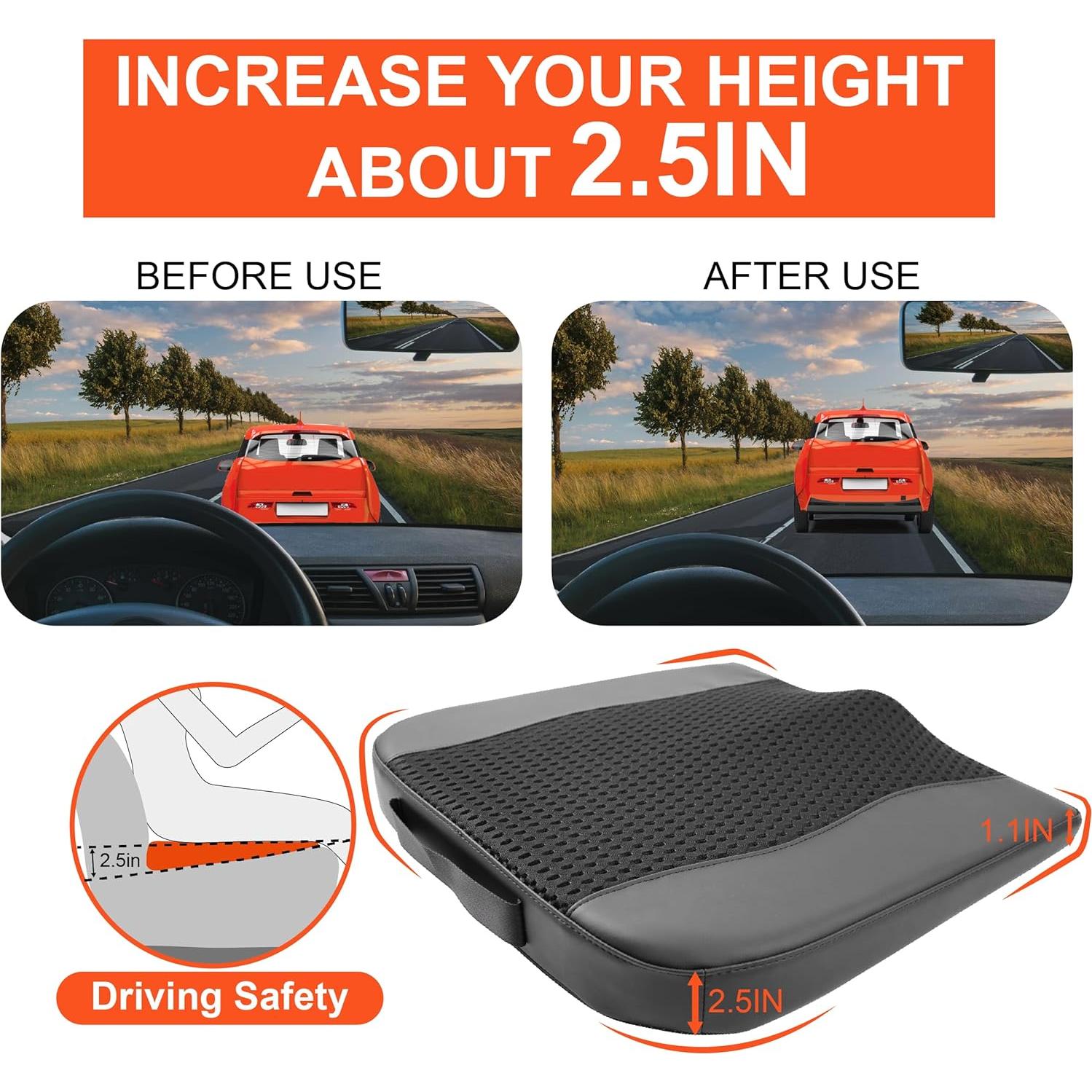 Cojín de Asiento de Coche Lofty Aim - Espuma de Memoria 45x43cm