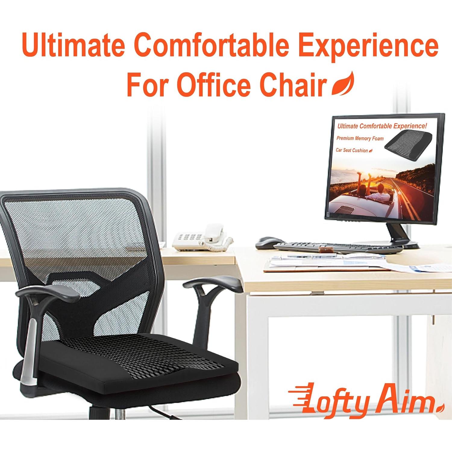 Cojín de Asiento de Coche Lofty Aim - Espuma de Memoria 45x43cm