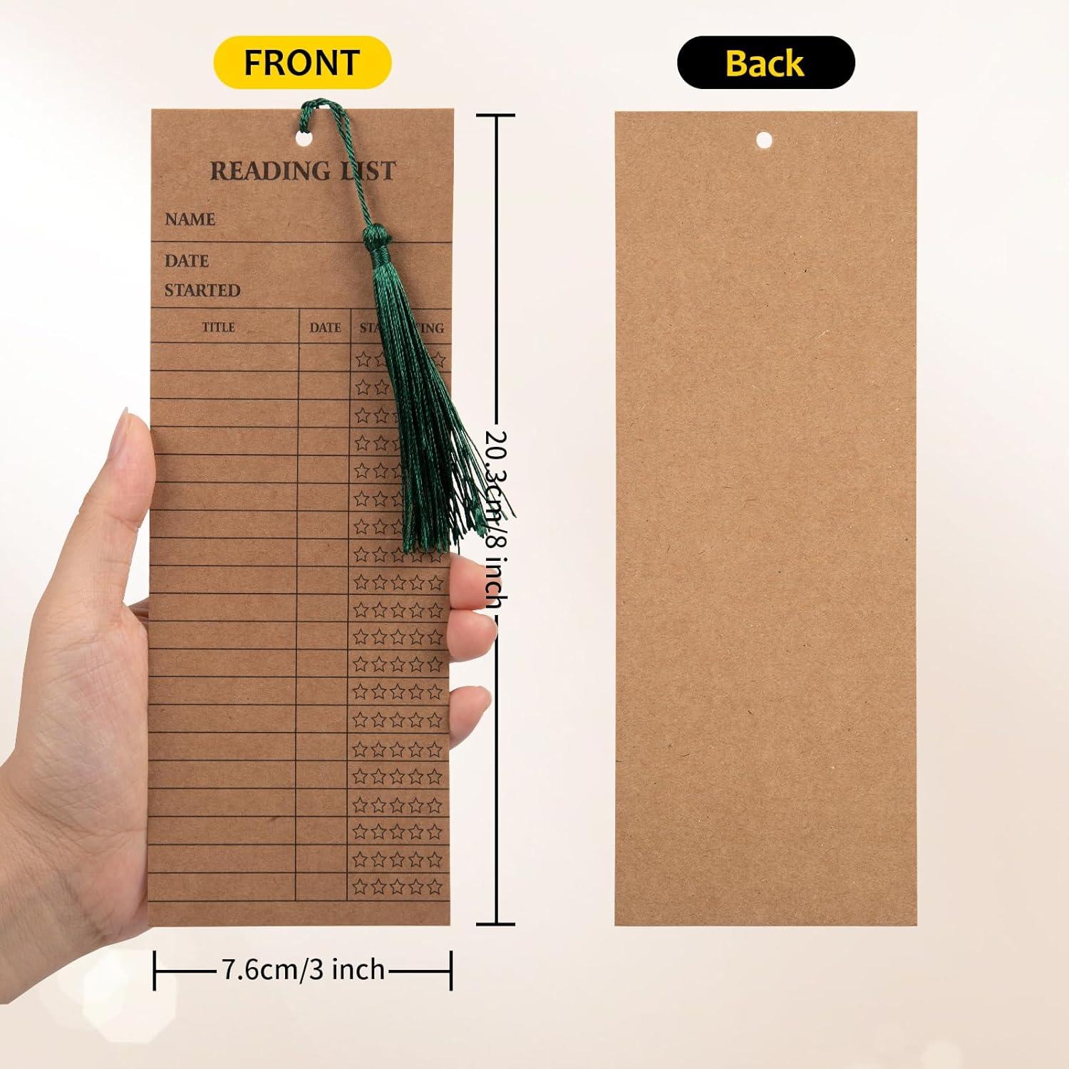 100 Marcadores de Lectura con Borlas Fuceury 7.6x20.3cm Marrón