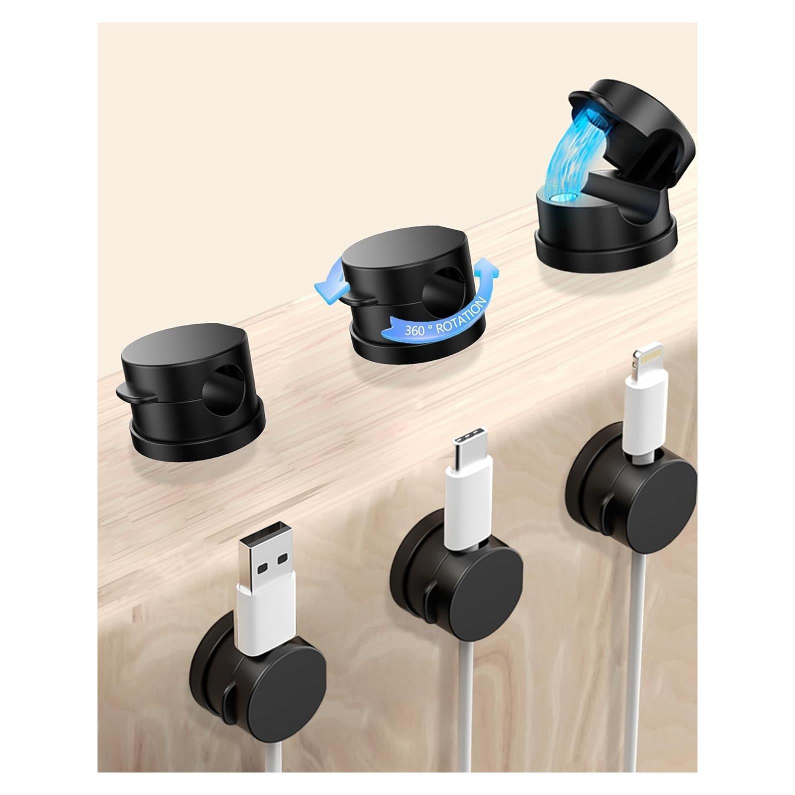 Organizador de Cables Magnético UJT 6 Paquetes Negro 360°