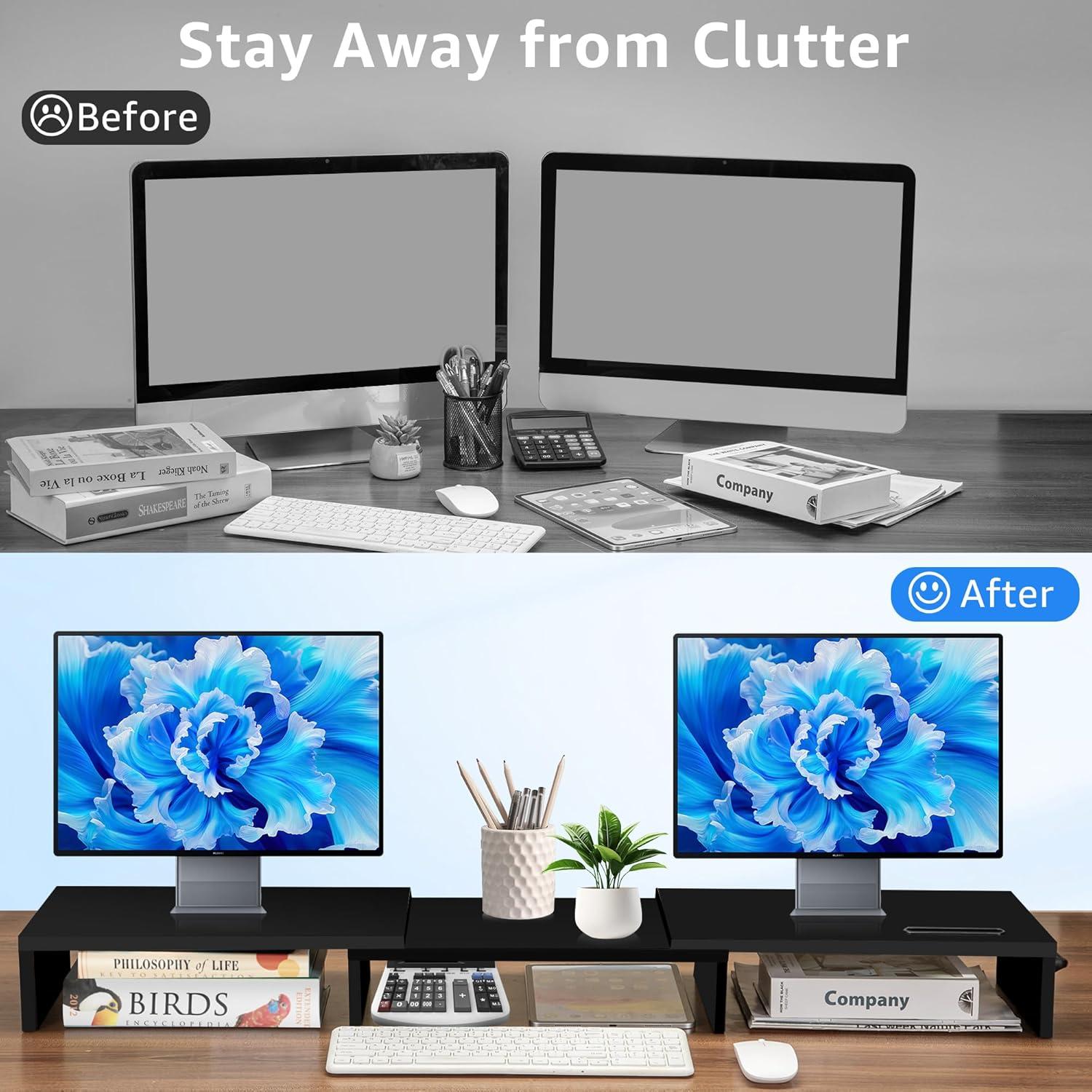 Soporte Doble para Monitor La Jaco Ajustable Negro 108 cm