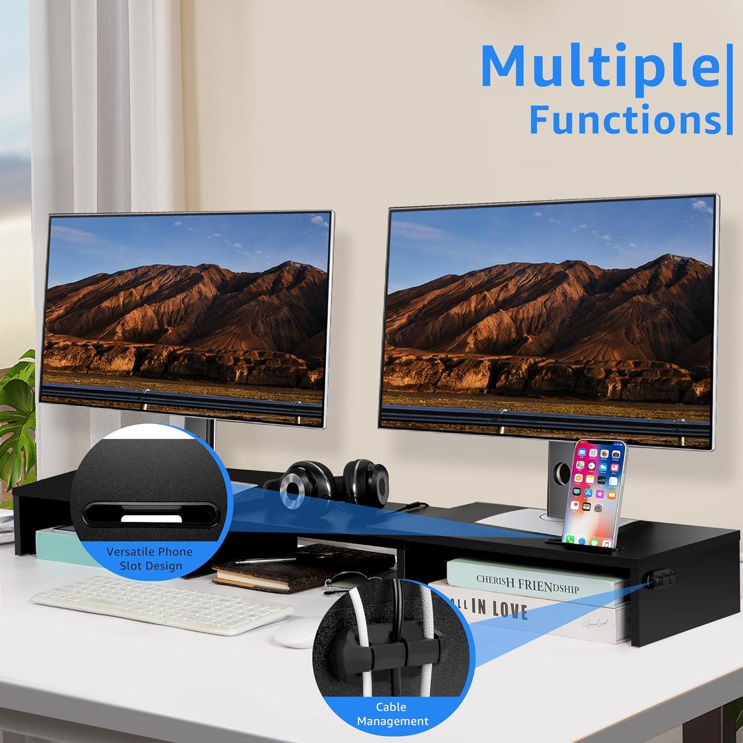 Soporte Doble para Monitor La Jaco Ajustable Negro 108 cm