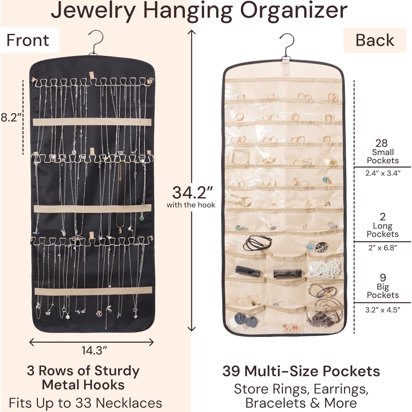 Soporte para Collares Boxy Concepts - Organizador de Joyería 26.7x3.8cm - Paquete de 2