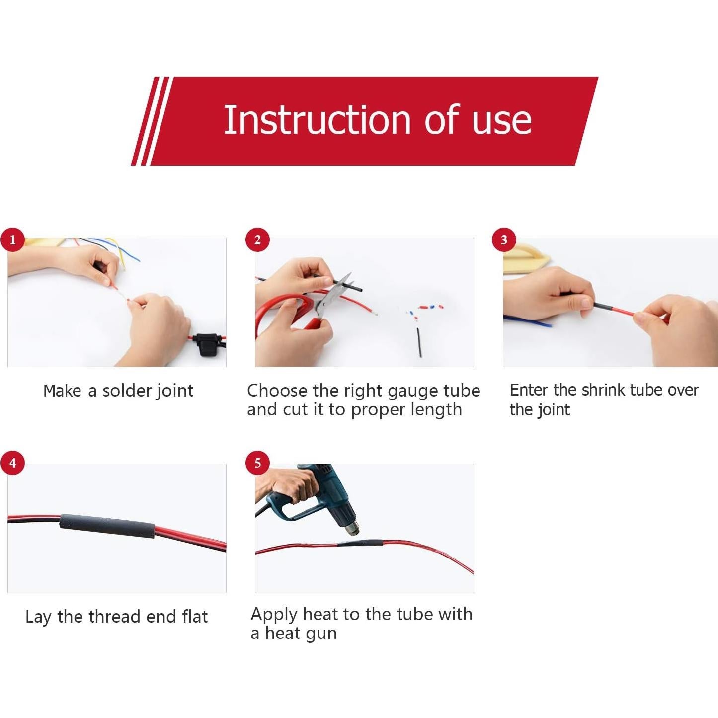 Kit de Tubos Termocontraíbles Nilight 130 Pcs 3:1 Doble Pared