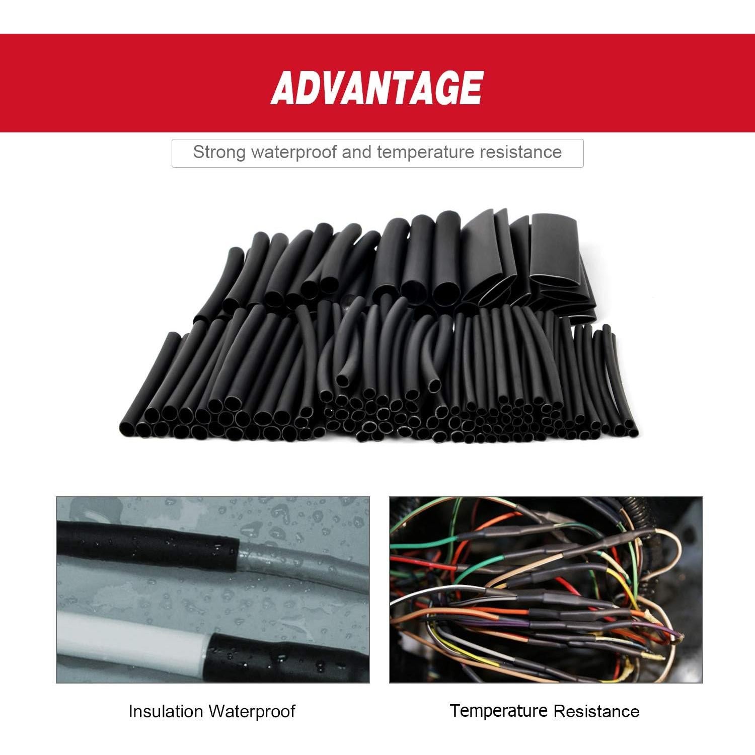 Kit de Tubos Termocontraíbles Nilight 130 Pcs 3:1 Doble Pared