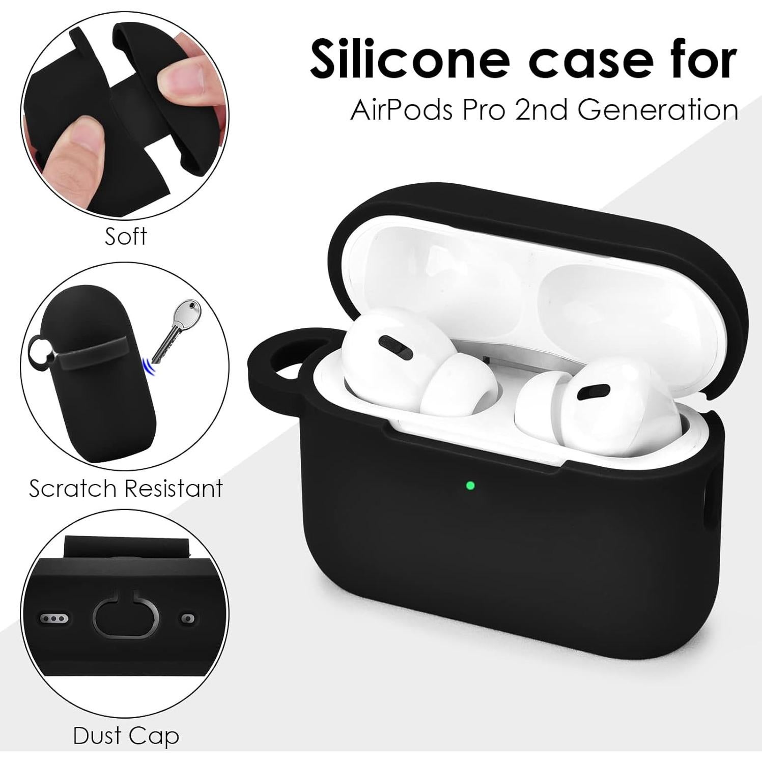 Funda Protectora de Silicona Filoto para AirPods Pro 2 - Negro
