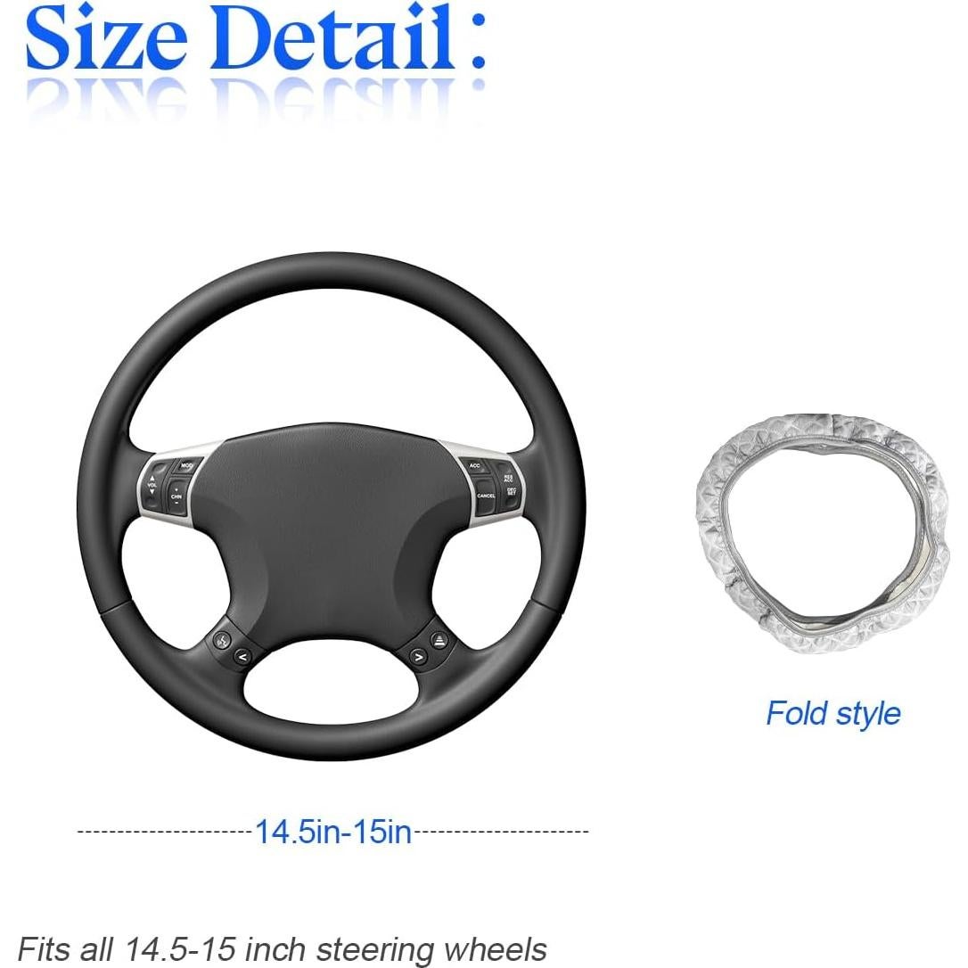 Cubierta de Volante Zipelo 15" Antideslizante Microfibra Negra