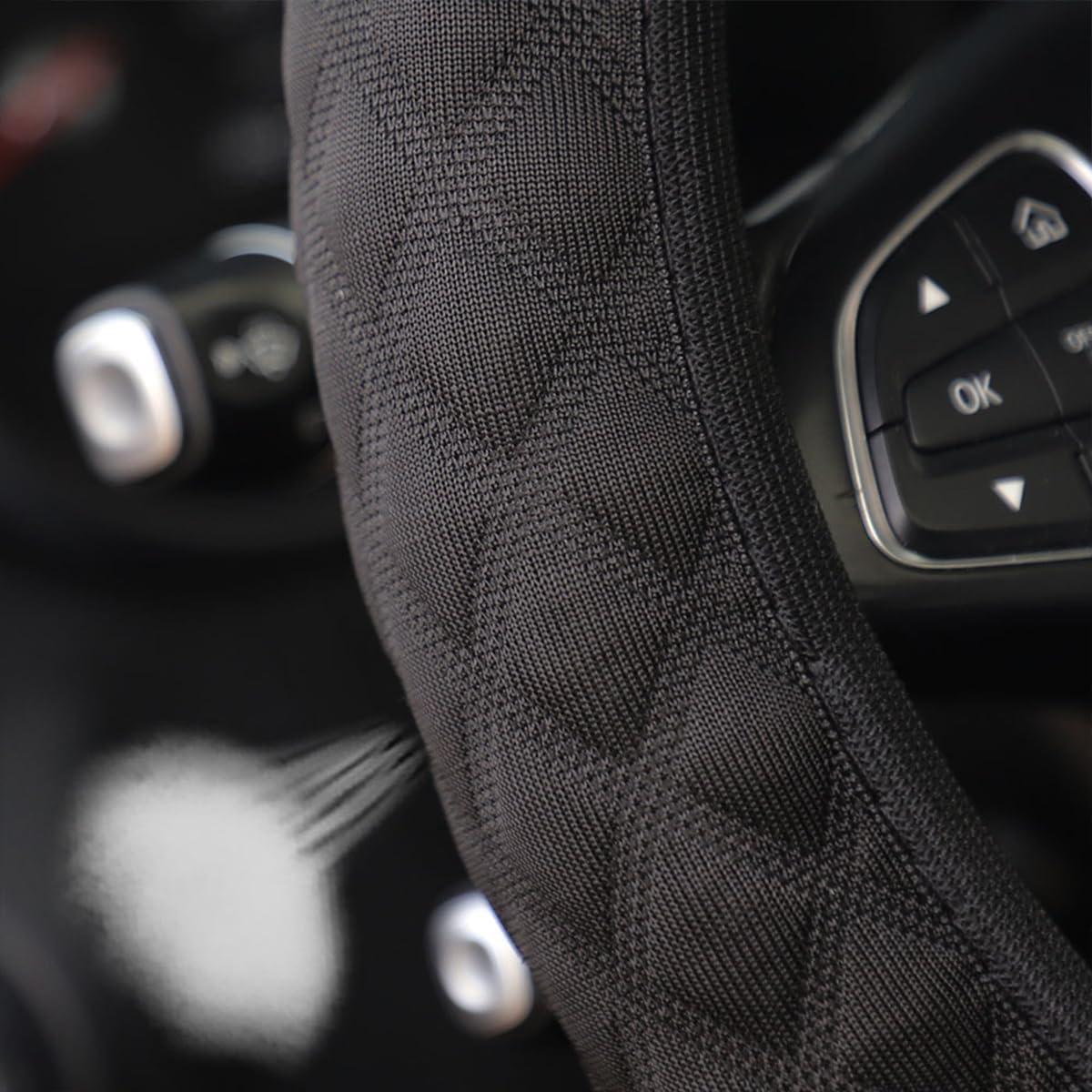 Cubierta de Volante Zipelo 15" Antideslizante Microfibra Negra