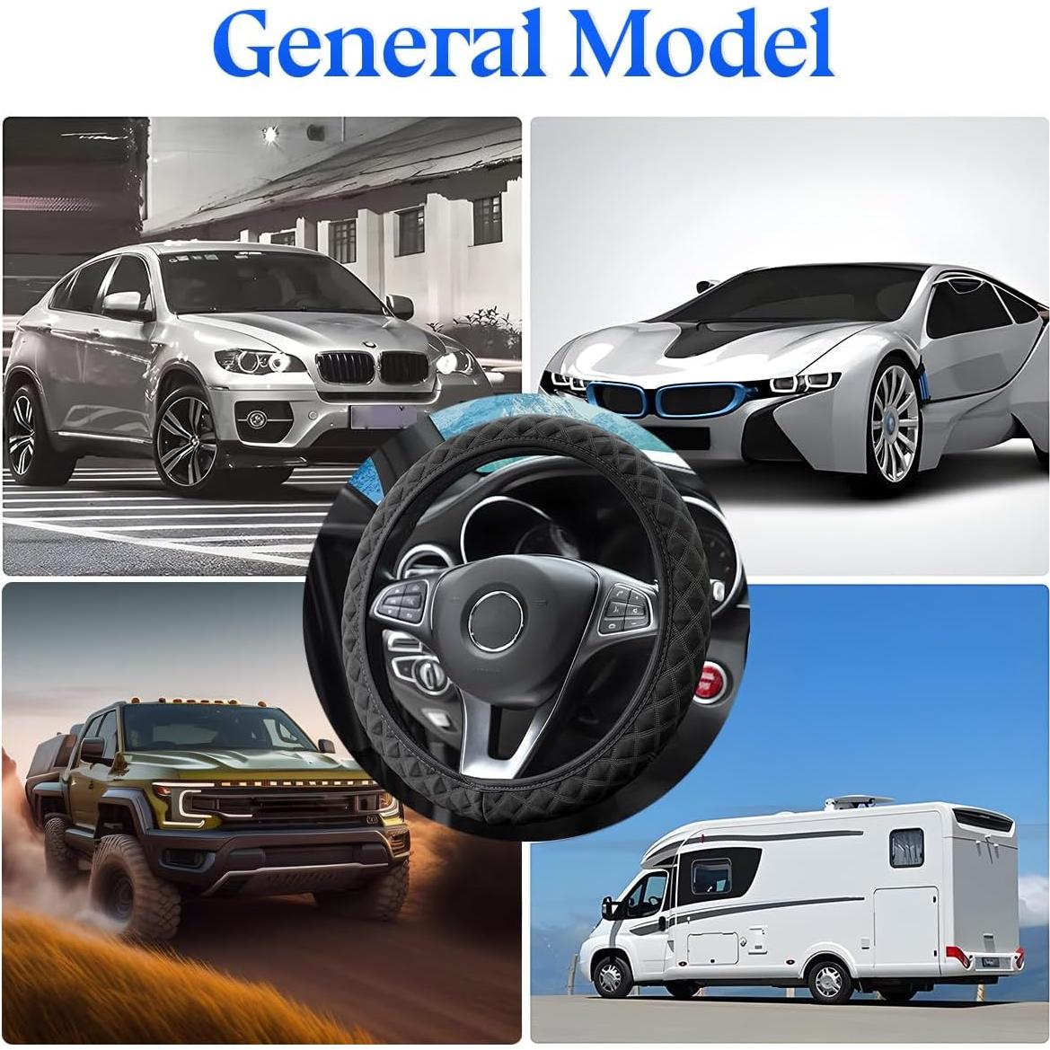 Cubierta de Volante Zipelo 15" Antideslizante Microfibra Negra