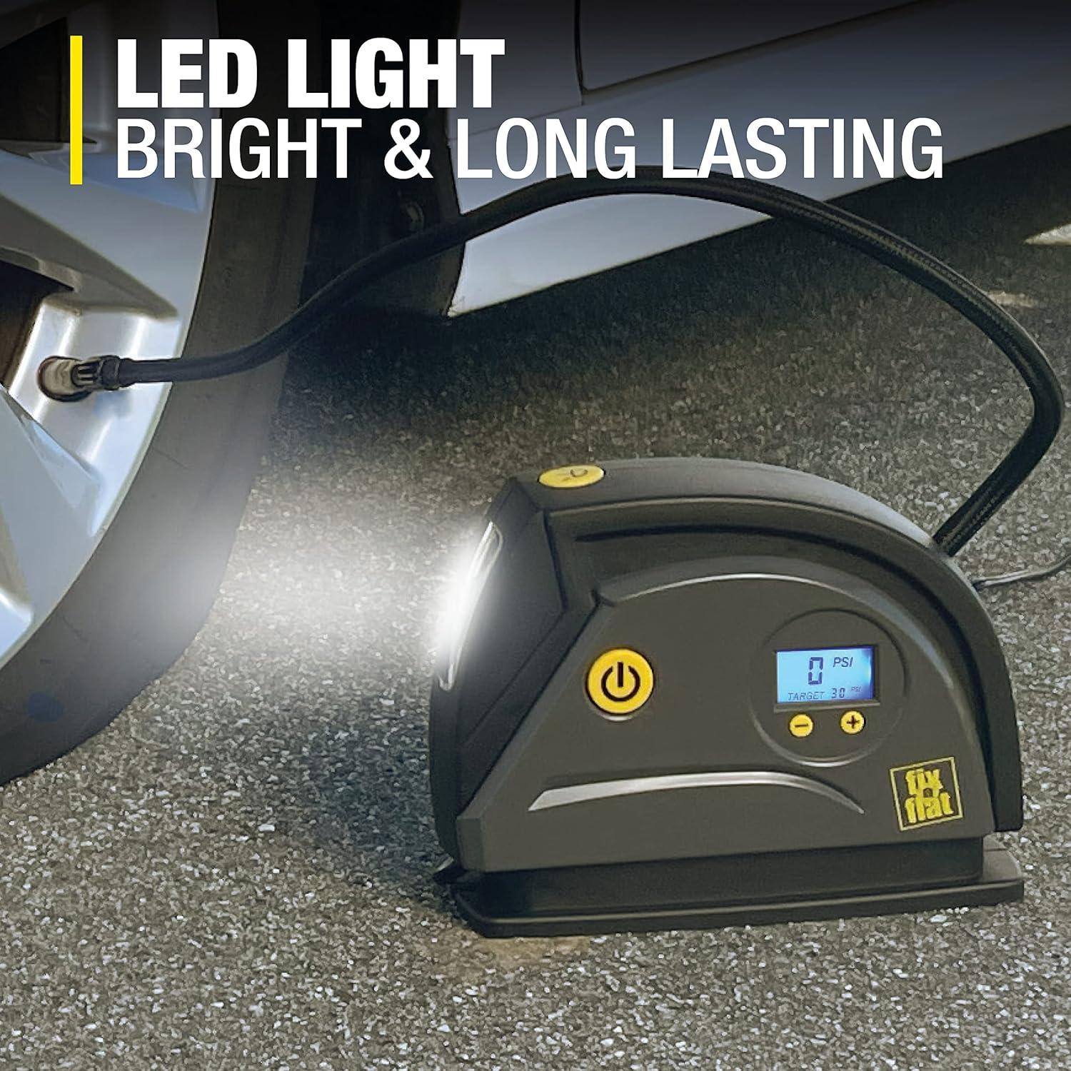 Inflador de Neumáticos Fix-a-Flat S40074, Compresor 12V Digital