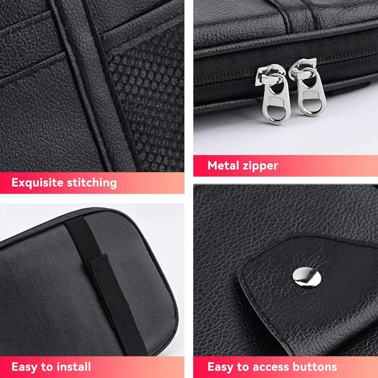 Organizador de Visera de Coche Honibaoto Beige con Múltiples Bolsillos