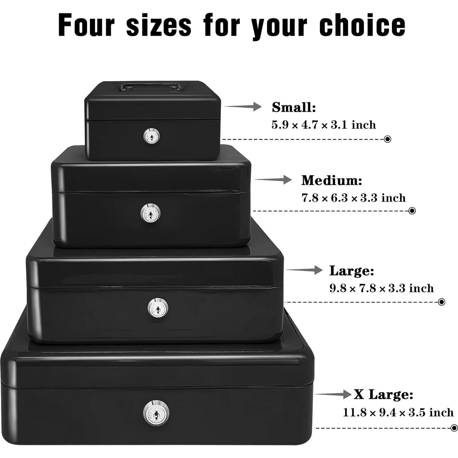 Caja de Dinero de Acero PACOLO con Cerradura de Llave 30 cm