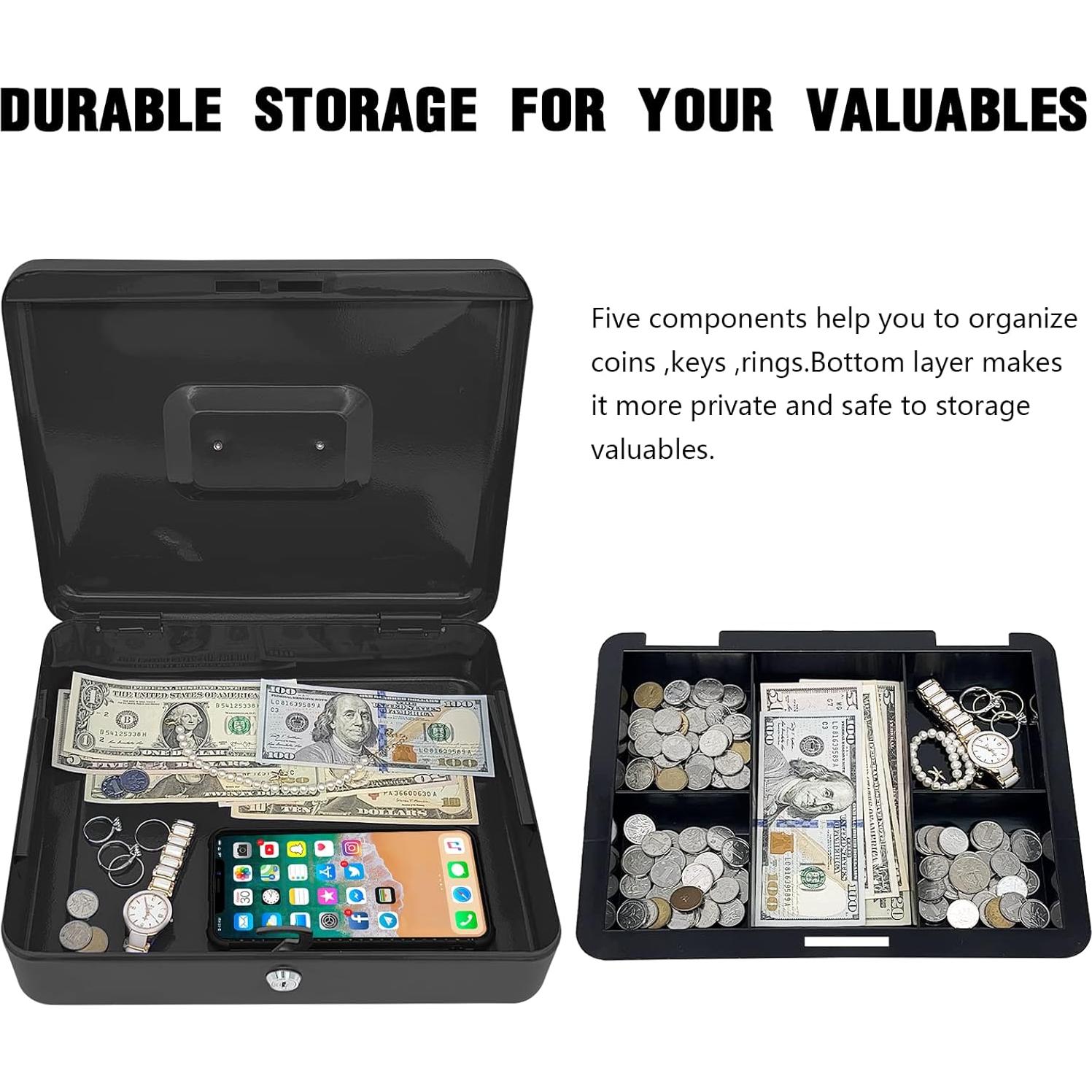 Caja de Dinero de Acero PACOLO con Cerradura de Llave 30 cm