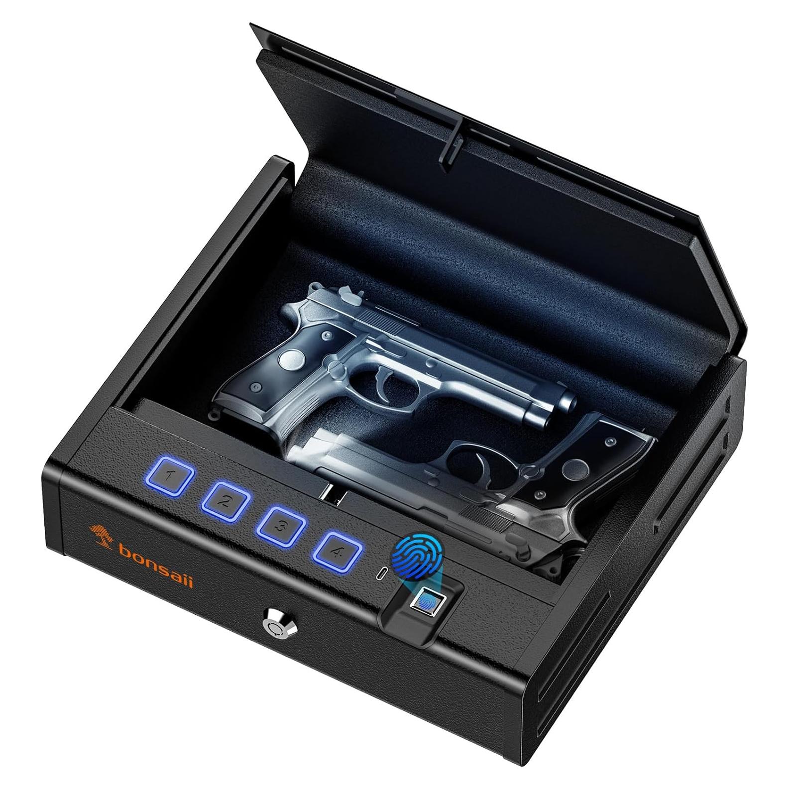 Caja Fuerte Biométrica Bonsaii para Pistolas - Acceso Rápido