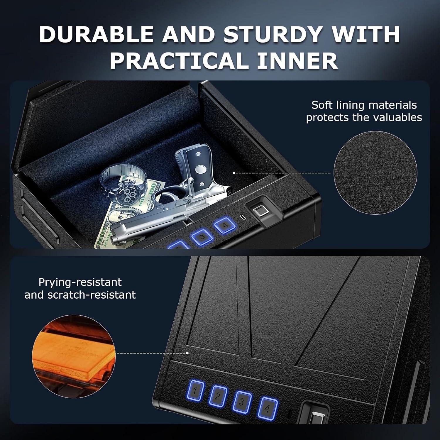 Caja Fuerte Biométrica Bonsaii para Pistolas - Acceso Rápido