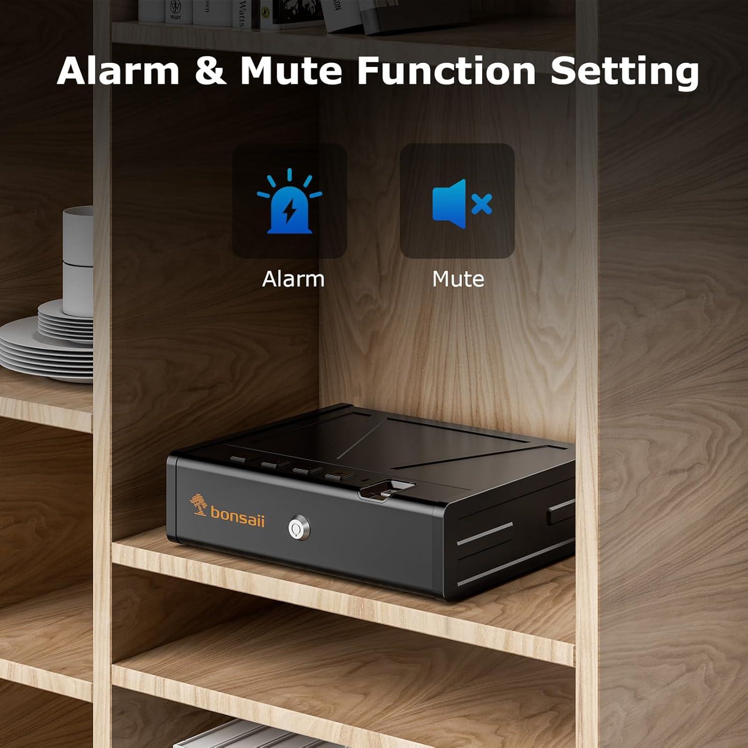 Caja Fuerte Biométrica Bonsaii para Pistolas - Acceso Rápido